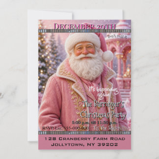 Invitación Fiesta de Navidad Alegre Santa Rosa Preciosa