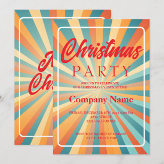 Invitación Fiesta de Navidad alegre y colorida vintage