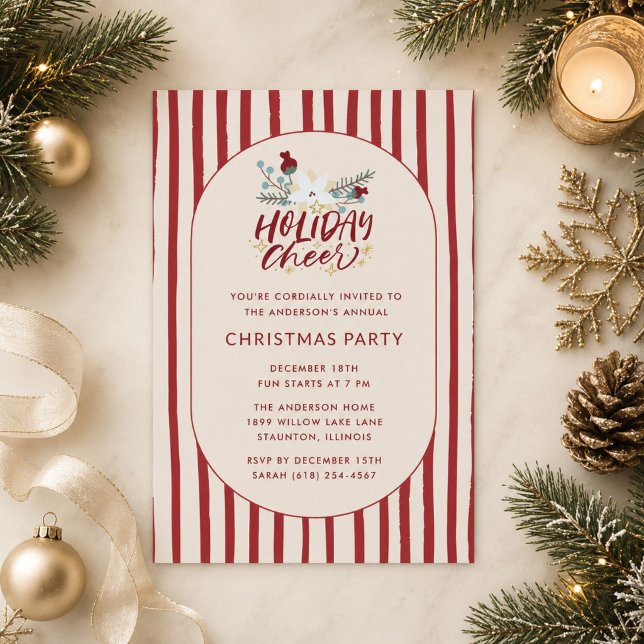 Invitación Fiesta de Navidad Alegría Navideña (Holiday Cheer Christmas Holiday Party Invitation)