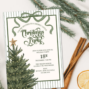 Invitación Fiesta de Navidad, árbol de Navidad, Acuarela, 