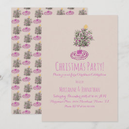 Invitación Fiesta de Navidad Árbol de Navidad Dibujado a Man