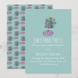 Invitación Fiesta de Navidad Árbol de Navidad Dibujado a Mano