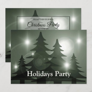 Invitación Fiesta de Navidad Árboles Verdes Fiesta de Inviern
