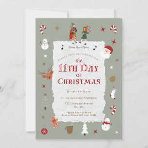Invitación Fiesta de Navidad atrasada el 11º día de Navidad