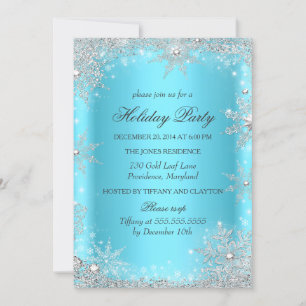 Invitación Fiesta de Navidad Blue Winter Wonderland