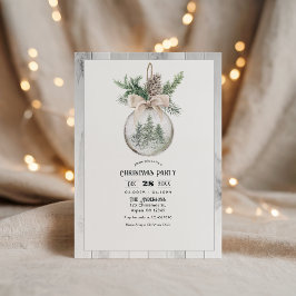 Invitación Fiesta de Navidad Boho con Acuarela Neutra