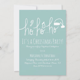 Invitación Fiesta de Navidad Bonita Letra a Mano Menta