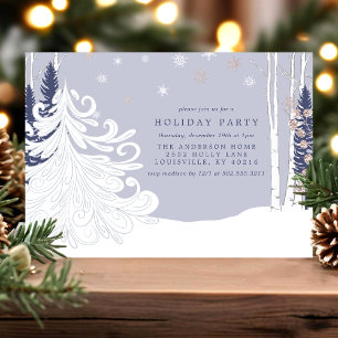 Invitación Fiesta de Navidad Bosque Nevado País de las Maravi