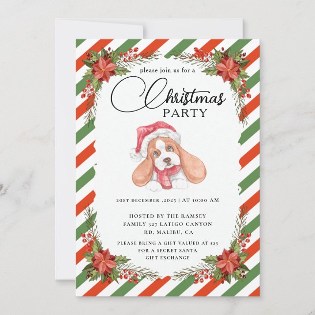 Invitación Fiesta de Navidad Botánica de Invierno (Anverso)