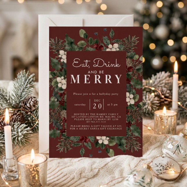 Invitación Fiesta de Navidad Botánica de Invierno (Subido por el creador)