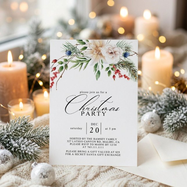 Invitación Fiesta de Navidad Botánica de Invierno (Subido por el creador)