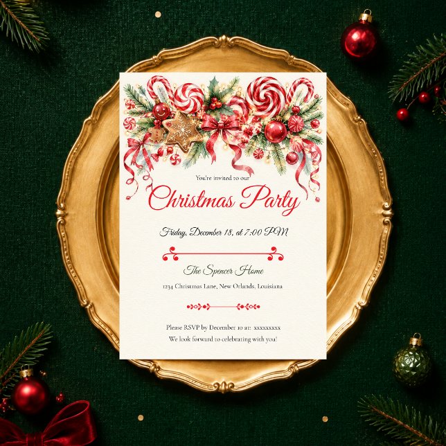 Invitación Fiesta de Navidad Caprichosa de Menta (Subido por el creador)