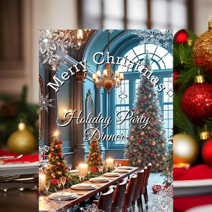 Invitación Fiesta de Navidad Cena de la fiesta de Navidad árb