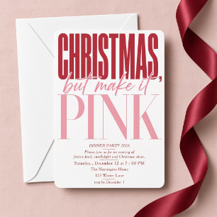 Invitación Fiesta de Navidad Cena Rosa de Navidad