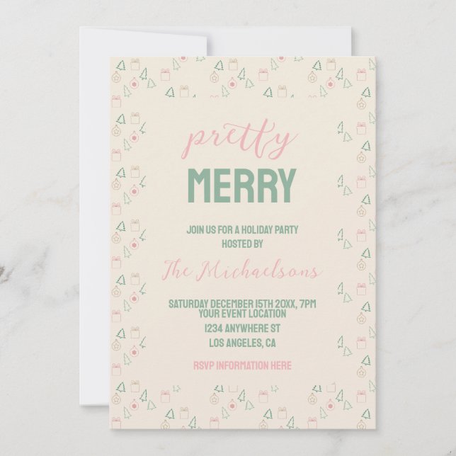 Invitación Fiesta de Navidad Chic (Anverso)