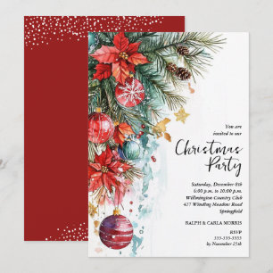 Invitación Fiesta de Navidad Chic Poinsettia