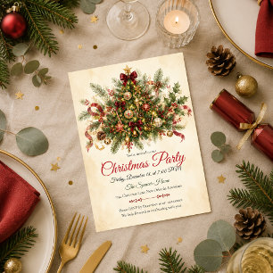 Invitación Fiesta de Navidad Clásica Atemporal