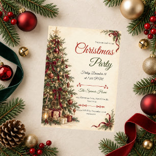 Invitación Fiesta de Navidad Clásica Atemporal
