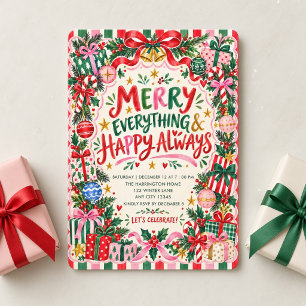 Invitación Fiesta de Navidad Colorida y Alegre