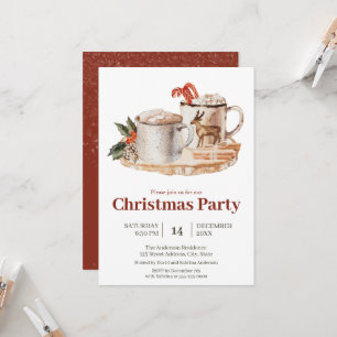 Invitación Fiesta de Navidad con Acuarela Acogedora