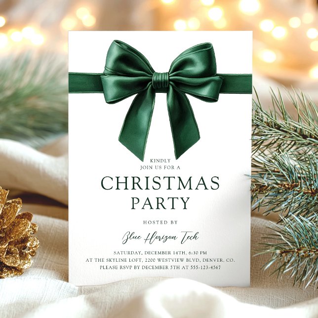 Invitación Fiesta de Navidad con Acuarela Verde (Subido por el creador)