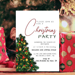 Invitación Fiesta de Navidad con Alegría Moderna Elegante