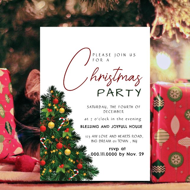 Invitación Fiesta de Navidad con Alegría Moderna Elegante (Subido por el creador)