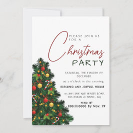 Invitación Fiesta de Navidad con Alegría Moderna Elegante