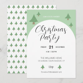 Invitación Fiesta de Navidad con árbol ilustrado