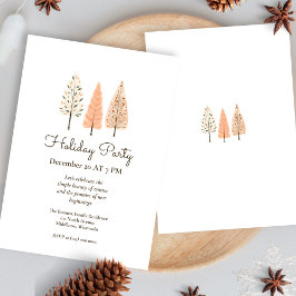 Invitación Fiesta de Navidad con Arte de Línea Simple Minimal