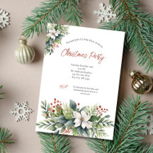 Fiesta de Navidad con bayas rojas de Poinsettia