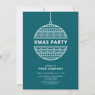 Invitación Fiesta de Navidad con Bola de Discoteca Navideña M