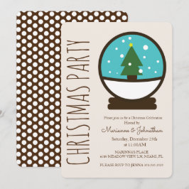 Invitación Fiesta de Navidad con Bola de Nieve Moderna