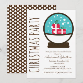 Invitación Fiesta de Navidad con Bola de Nieve Moderna