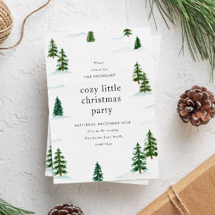 Invitación Fiesta de Navidad con Bosque de Pinos Nevados en A