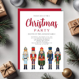 Invitación Fiesta de Navidad con Cascanueces Rojo Festivo