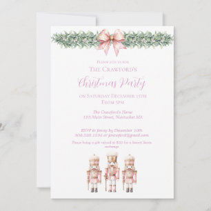 Invitación Fiesta de Navidad con Cascanueces Rosa