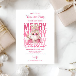 Invitación Fiesta de Navidad con Cascanueces Rosa