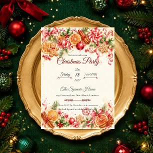 Invitación Fiesta de Navidad con Citrus Caprichoso y Menta