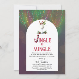 Invitación Fiesta de Navidad con Cóctel de Jingle & Mingle