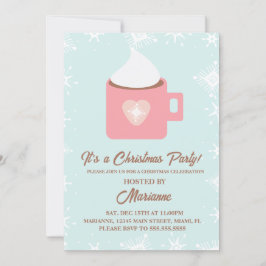 Invitación Fiesta de Navidad con Copos de Nieve de Chocolate 