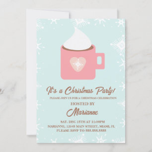 Invitación Fiesta de Navidad con Copos de Nieve de Chocolate 
