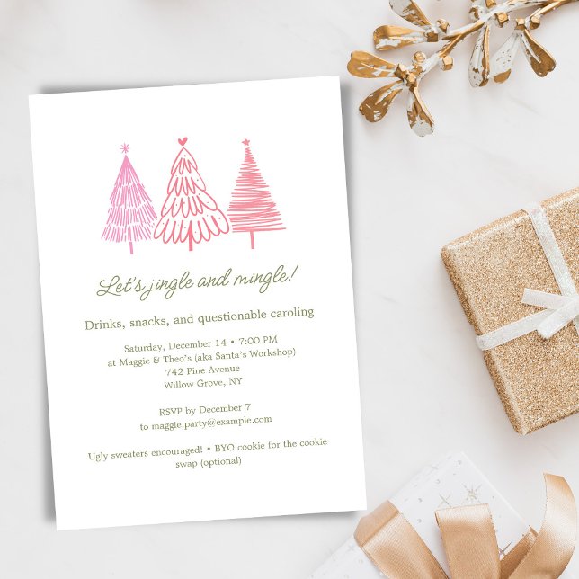 Invitación Fiesta de Navidad con Dibujo Único y Caprichoso (Subido por el creador)