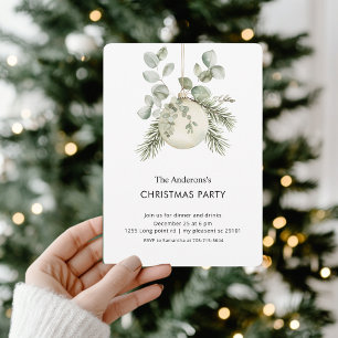 Invitación Fiesta de Navidad con Elegante Vegetación