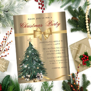 Invitación Fiesta de Navidad con Estrellas de Pino