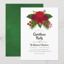 Fiesta de Navidad con flores en acuarela