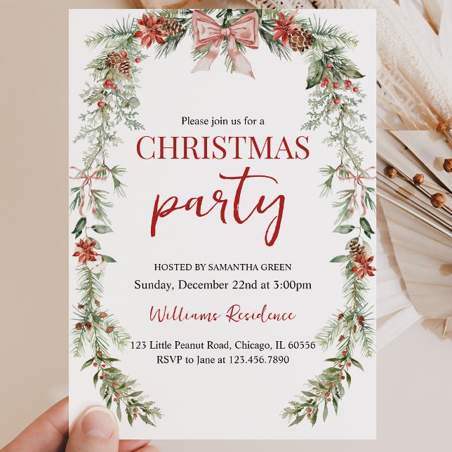 Invitación Fiesta de Navidad con Guirnalda (Subido por el creador)