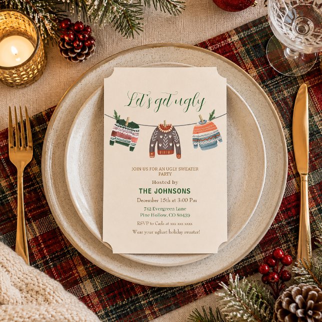 Invitación Fiesta de Navidad con Jersey Feo (Subido por el creador)