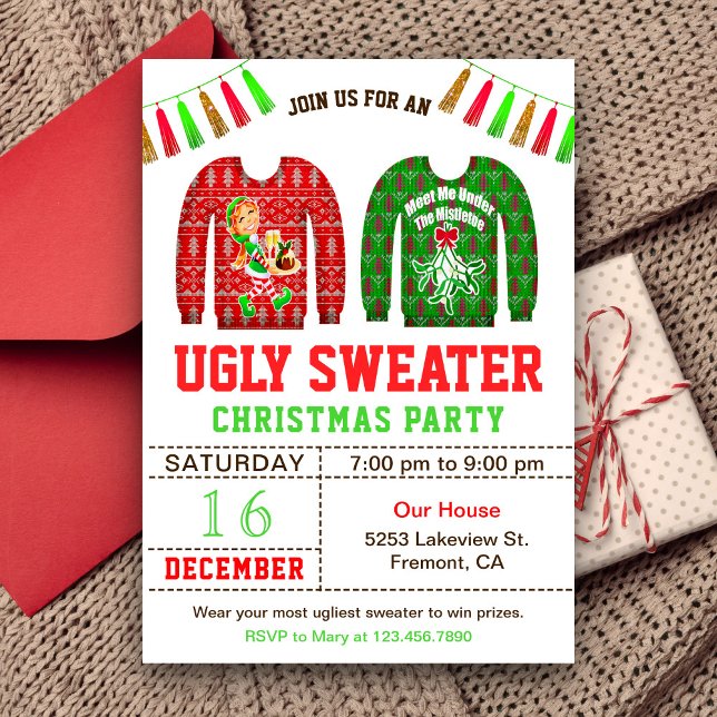 Invitación Fiesta de Navidad con Jersey Feo (Subido por el creador)
