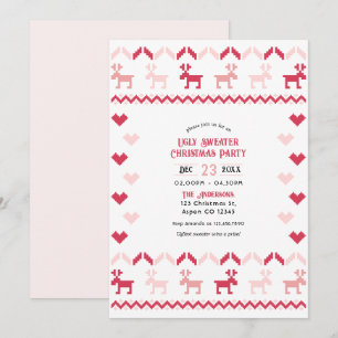 Invitación Fiesta de Navidad con Jersey Feo Chic Candy Cane